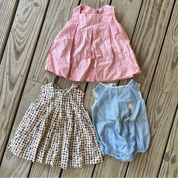 Vintage baby clothes 0-3 months three handmade embroidered